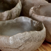 Raw clay geode bowls