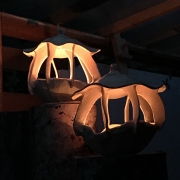 Large ceramic candle lantern