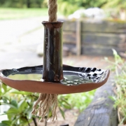 Hanging water feeder for birds and insects