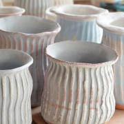 Raw glaze on vases